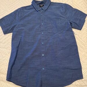 Hurley Men's Casual Blue Button Down Shirt